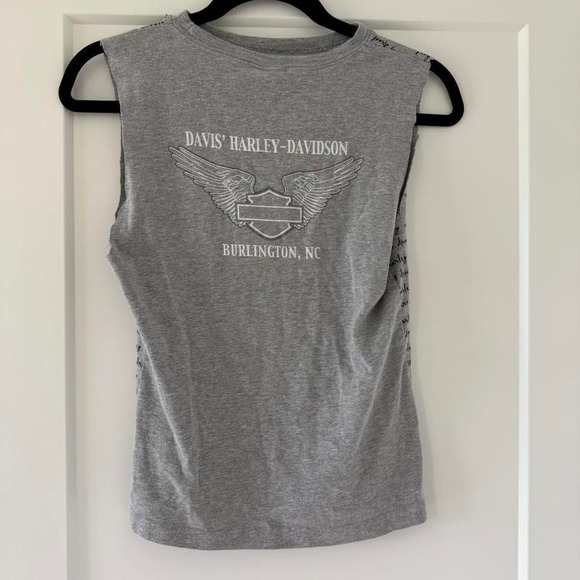Grey Harley Davidson‎ Women's Tank Top with Cut Out Grey Size Large - Picture 2 of 5